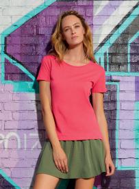 T-shirt b&c organic ron hals voor dames