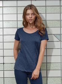 T-shirt b&c triblend ron hals voor dames