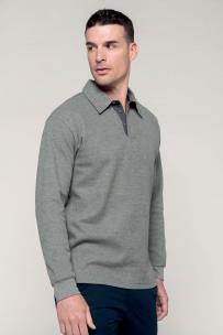 Poloshirt kariban - french geribbel met lange mouwen