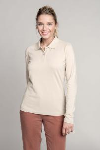 Poloshirt kariban lange mouwen voor dames