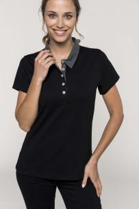 Poloshirt kariban jersey twee kleuren voor dames