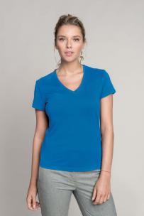 T-shirt kariban v-hals korte mouwen voor dames