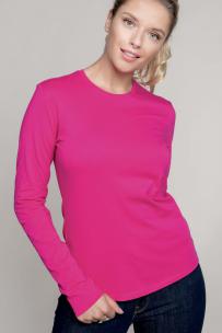T-shirt kariban ron hals lange mouwen voor dames