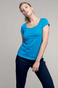 T-shirt kariban boothals korte mouwen voor dames