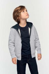 Sweat-shirt kariban bio met rits met capuchon voor kids