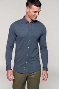 Overhemd kariban jacquard korte mouwen