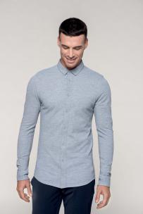 Chemise kariban tricot doorgestikt lange mouwen