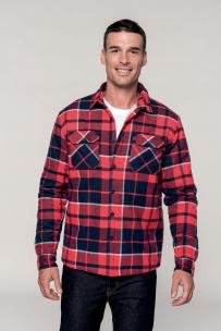 Overshirt kariban met ruiten en gevoerd sherpa