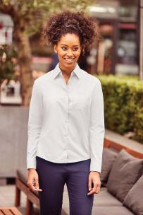 Bloes russell puur katoen popeline polykatoen met lange mouwen voor dames