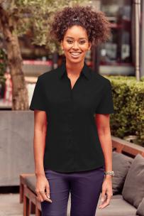 Bloes russell puur katoen popeline polykatoen met korte mouwen voor dames