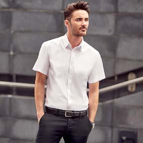 Overhemd russell korte visgraat mouwen voor heren