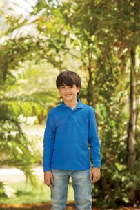 Poloshirt fruit of the loom voor kids lange mouwen 65/35
