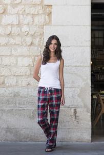 Broek skinni fit voor dames met tartan motieven